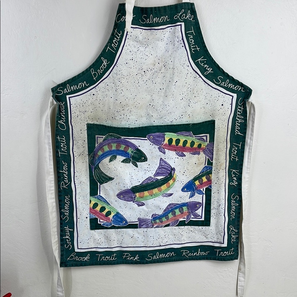 Colorful Fish Apron pink salmon rainbow trout